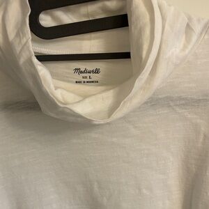 Madewell White Lightweight Turtleneck Tee